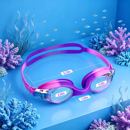 Starweh Taucherbrille Kinder, 2 Stück Schwimmbrille Kinder 3-14 Jahre, Anti-Beschlag Wasserdichte Kinder Schwimmbrille, Weiche Silikon-Schwimmbrille mit Tragbarer Tasche für Mädchen Junge