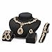 MOOCHI Women Gold Plated Jewelry Set Red & Green Cubic Zircon Pendant Necklace Earrings Bracelet Ring