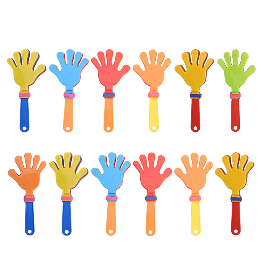 Toddmomy 12PCS Plastic Hand Clappers for Kids, Party Favors Noisemaker Toys, Assorted Colors, 9.43 Inch, Ideal for Birthdays, Carnivals, Competitions(Random Color)
