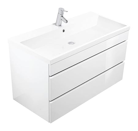 Emotion Vanity Unit Via 100 White High Gloss With Handleless