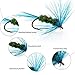 Sougayilang Bass Salmon Trout Colorful Assortment Dry Fly Fishing Flies Fly Fishing Lures Streamer, Nymph, Emerger with Waterproof Fly Box-96PCS