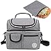 Lunch Tote Bag & Reusable Sandwich Bag Bundle - Double Compartment Lunch Tote and snack Ziploc Bag - Food Grade Quality -Insulated Lunch Box for Kids Women Men - Eco-Friendly Travel Lunch Cooler