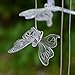 IMAGE Solar Color Changing Butterfly Wind Chimes Mobile LED Gift for Home Garden Patio Yard Lawn Decor