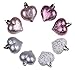 Clever Creations Christmas Heart Ornament Set Small Pink and White Heart with Glitter | Lightweight Shatter Resistant Design | 8 Pack | Festive Holiday Decor | 2