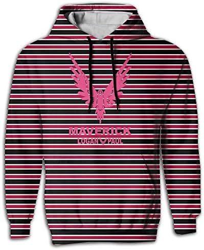 WeiGo Hoodies Men's Logan Pual Maverick Logo Pullover Graphic Athletics Sweatshirt Drastring Hoodies - Full 3D Printed With 2 Pockets