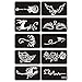 Xmasir 5 Sheets 70pcs Small Glitter Woman Drawing Tattoo Stencil, Kids Cute Airbrush Stencils & Templates