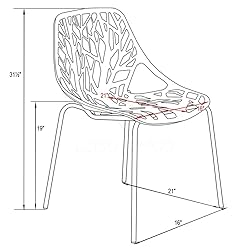 LeisureMod Asbury Modern Stackable Dining Chair Set
