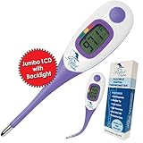 Large Display Medical Digital Fever Thermometer Fast Response (Baby and Adult) Fever Alarm - Oral, Rectal, Armpit - Flexible Tip by My Perfect Nights (1)