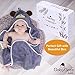 Premium Hooded Baby Towel, 100% Organic Bamboo, Free Baby Bib or Gloves, Baby Shower Gift, 35x35