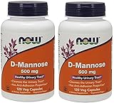 Now Foods By Now D-mannose Healthy Urinary Tract 500 Mg-(Pack of 2)-120 Veg Capsules