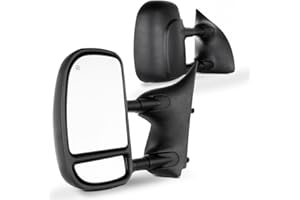 SCITOO Towing Mirrors fit 1999-2007 for Ford for F250 for F350 for F450 for F550 Super Duty 2000-2005 For Ford Excursion with Power Heated Manual Telescoping Passenger and Driver Side Mirror Pair