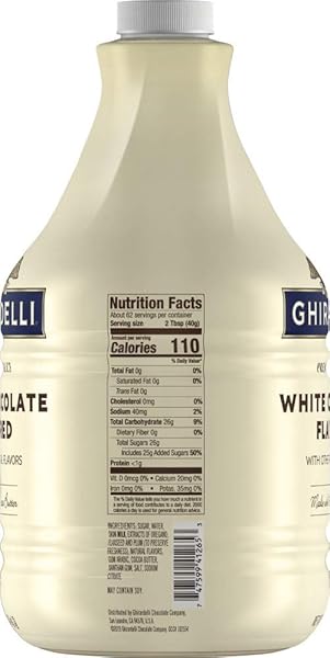 GHIRARDELLI PREMIUM SAUCE WHITE CHOCOLATE FLAVORED WITH OTHER NATURAL FLAVORS, 87.3 OUNCE BOTTLE