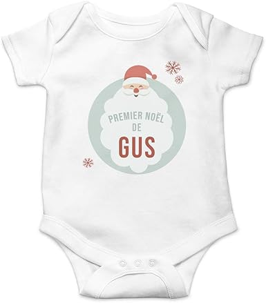 Cadeaux Com Body Bebe Personnalisable Mon Premier Noel Avec Un Prenom 0 A 3 Mois Amazon Fr Vetements Et Accessoires