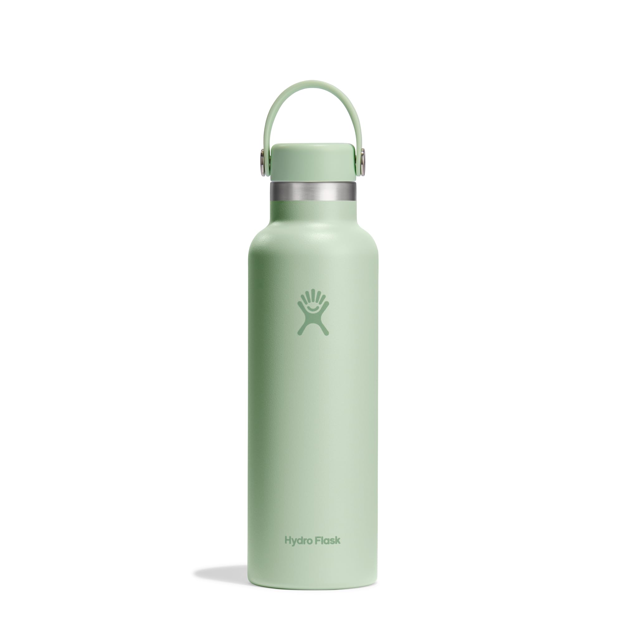 HYDRO FLASK - Standard Mouth Water Bottle 621 ml (21 oz) - Vacuum Insulated Stainless Steel Water Bottle with Leak Proof Flex Cap and Powder Coat - Aloe