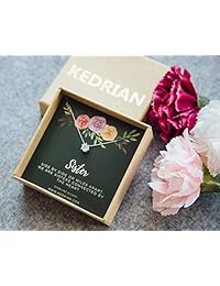 KEDRIAN Sister Necklace, 925 Sterling Silver, Big Sister Gifts, Sister Gifts for Sister, Sister Necklace, Sister Birthday Gifts, Sisters Gifts, Gift for Sister