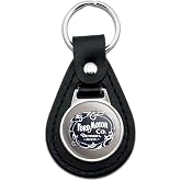 GRAPHICS &amp; MORE Black Leather Ford Motor Company Vintage Logo Keychain