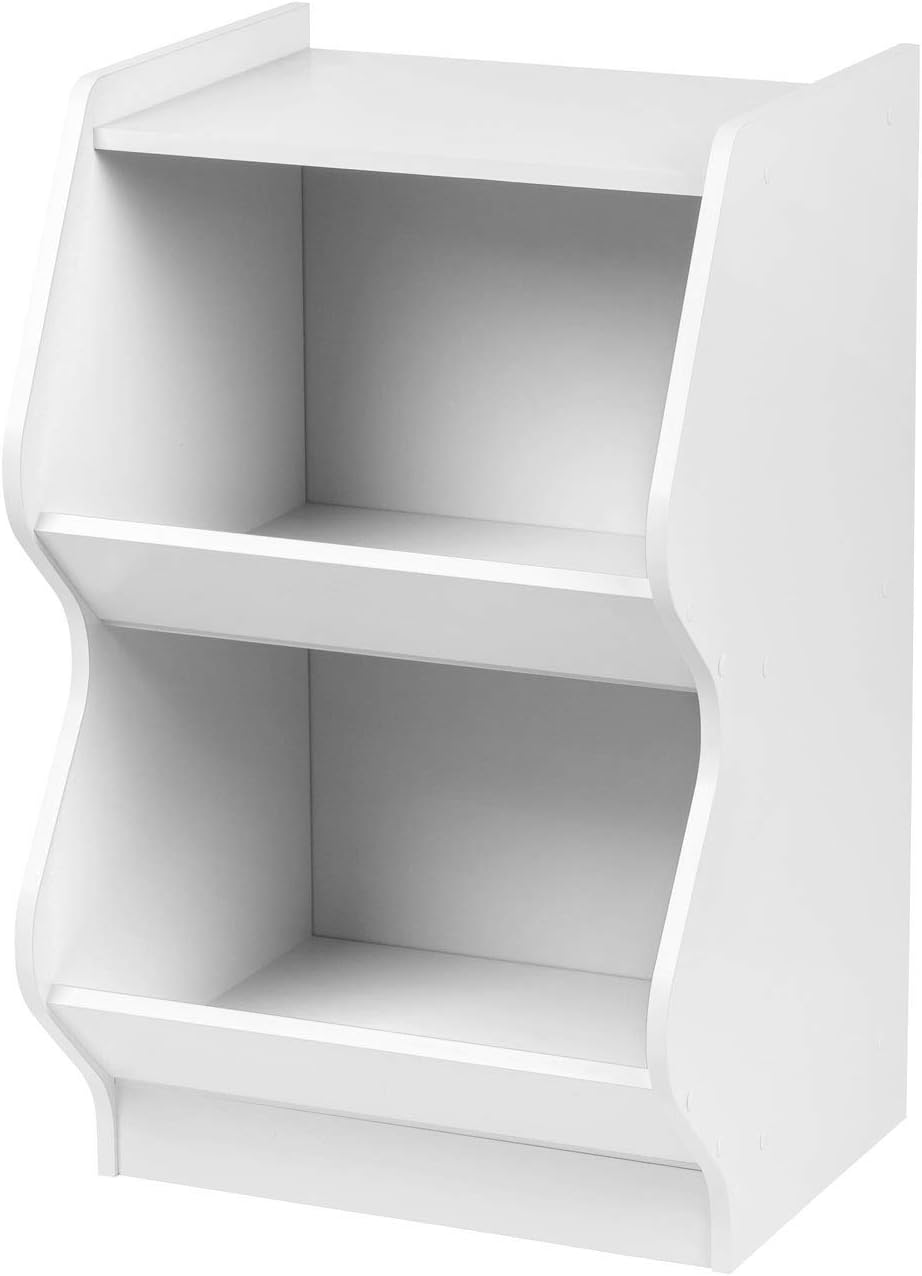 room 2 room 2 tier fabric storage shelf instructions on Amazon Com Iris Usa Ksbs 2wht 2 Tier Curved Edge Storage Shelf 2 Shelves White Furniture Decor