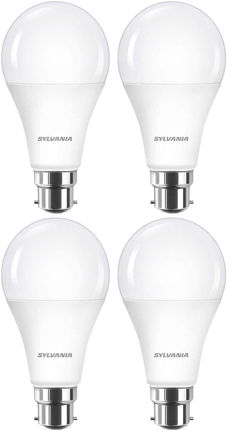 SYLVANIA GLS Frosted LED Light Bulb, B22, 14W, 1521 Lumens, Warm White 2700K - 4 Pack