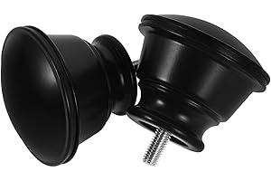 Generic 2pcs Black 16mm (5/8 ) Curtain Rod End Plugs Finials for Curtain Poles Window Accessories