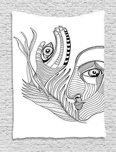 Psychedelic tapestry by ambesonne, trippy abstract surr…