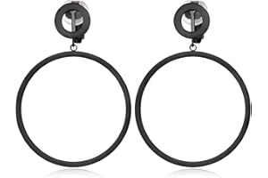 MUYAN Metal Geometric Clip On Drop Earrings for Women Gold Black Silver Non Piercing Dangle Earrings Rectangle Triangle Bar Circle Waterdrop Ellipse Clip Earrings