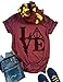 Love Graphic T Shirt Letter Print Cute Funny Shirts Summer Casual Short Sleeve Tees Tops Vacation T-Shirt (X-Large, Red)
