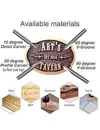 SILIVN - Puntas de grabado, 2 flautas rectas CNC V-bit 1 4" vástago marcador cónico grabado Router herramienta para acero aluminio latón MDF madera