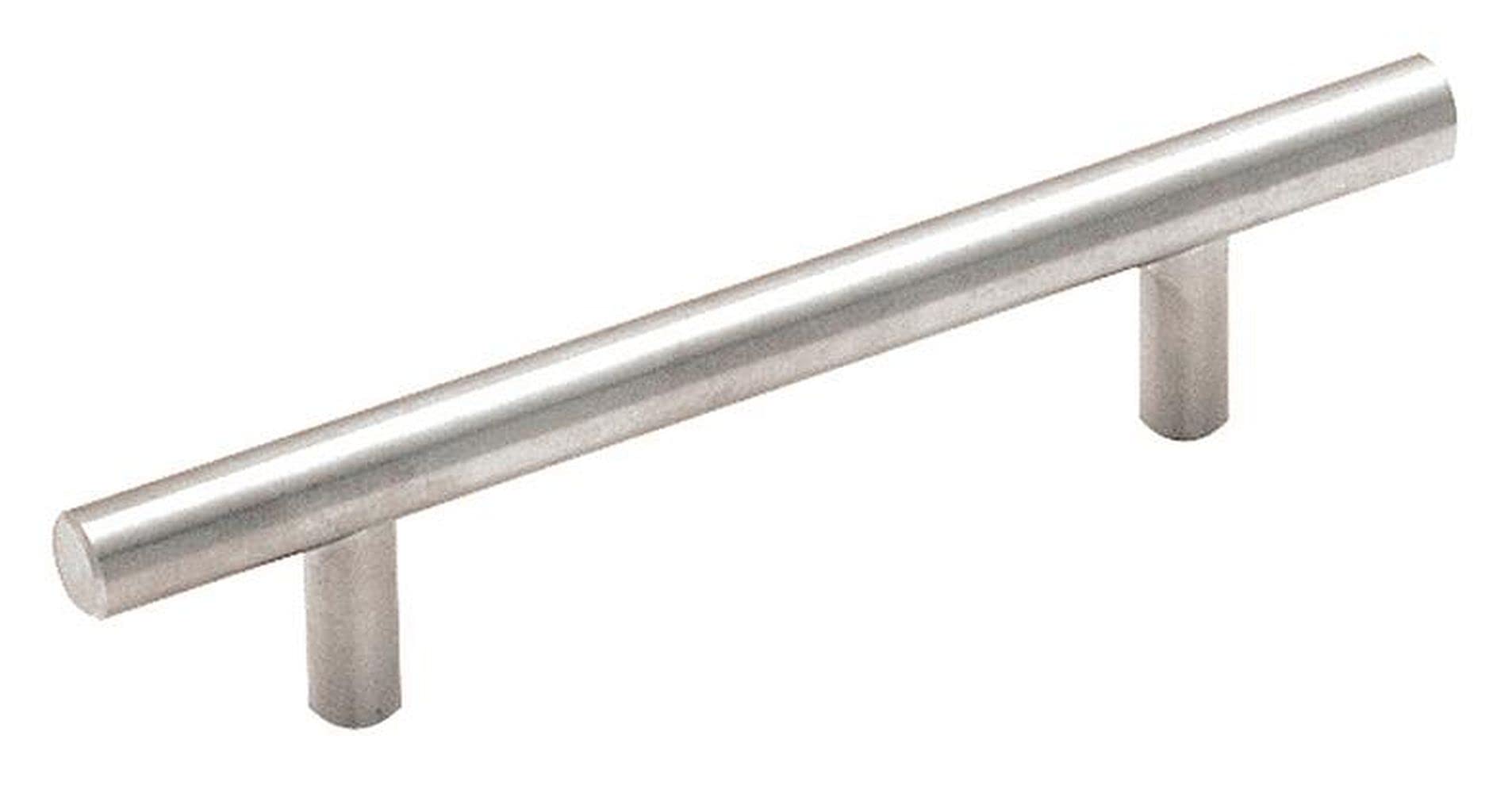 Photo 1 of Amerock | Cabinet Pull | Stainless Steel | 3-3/4 inch (96 mm) Center to Center | Bar Pulls | 1 Pack | Drawer Pull | Drawer Handle | Cabinet Hardware