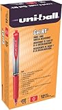 uni-ball Retractable Gel Pens, Medium Point (0.7mm), Red, 12 Count