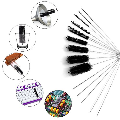 DanziX Nylon Tube Brush Cleaner, 2 Sets of Pipe Cleaning Brush Kit Total 30 PCS with Free Pouch for Drinking Straws Glasses Keyboards Jewelry - 20 Brushes+10 Needles