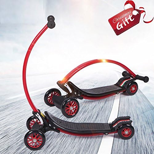 Anjojo Kids Kick Scooter Height Adjustable HandleBar Mini Push Scooter with 2 LED Lighted UP Wheels for Kids And Youths (3-Wheeled, one size)