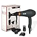 BERTA Professional Hair Dryer 1875W Negative Ions Hair Blow Dryer Far Infrared Heat 2 Speed and 3 Heat Setting AC Motor 3 Accessories (Updated)