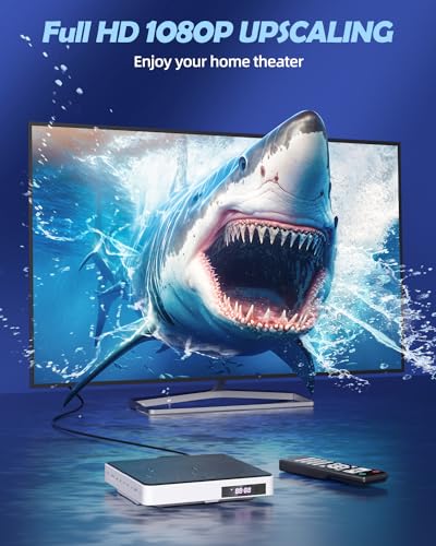 Arafuna DVD Player, DVD Player for Free All Regions Televisions, 1080P HDMI CD Player with AV Output, USB Input, Remote Control and AV Cable - White