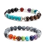 Counting Stars Lava Rock Beads Bracelet Chakra healing energy gemstone bracelet Stretch Men Women