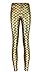 Alaroo High Stretch Fish Scale Mermaid Leggings for Women Golden S