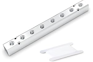 GASHER Aluminum Air Manifold 8 Way 10 Port Pneumatic Air Compressor Manifold Block Splitter 1/4" Output Port 1/2" Supply Port 1PC