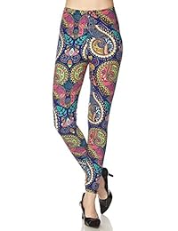 Leggings para dama con estampado de patrón suave y elástico