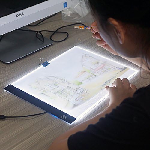 LED Lighted Drawing Board Ultra A4 Drawing Table Tablet Light Pad Sketch Book Blank Canvas for Painting Acrylic Watercolor Paint
