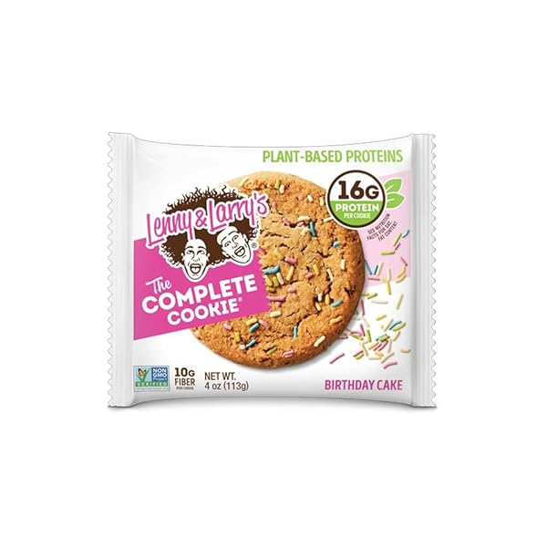 LENNY & LARRY THE COMPLETE COOKIE, BIRTHDAY CAKE, 4-OUNCE COOKIES (PACK OF 6)