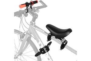 Kid Bike Seat Replacement with Red Handlebar,Detachable Front Mounted Child Bicycle Seat with Foot Pedals for Children 2~5 Ye