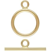 1 Set Adabele Real 1/20 14K Gold Filled Round Toggle Clasp T-Bar Closure 10mm (0.4 Inch) Non Tarnish for DIY Craft Jewelry Making JK3-A1
