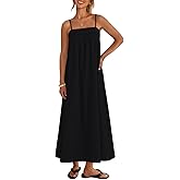 MEROKEETY Women's Boho Maxi Dresses 2026 Spaghetti Straps Spring Summer Sundress Casual Beach Vacation Long Dresses