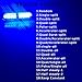 4pcs Ultra Slim 12-LED Surface Mount Grille Flashing Strobe Lights for Truck Car Vehicle Mini LED Light-Head Emergency Beacon Hazard Warning lights 12-24V (Blue)