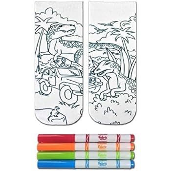 Download Amazon.com: Kid's Crayola Color-In Socks - Includes 1 Pair Of Socks And 4 Fabric Markers - Candy ...