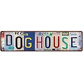 Dog Decor Dog House Tin Sign Wall Art Vintage Dog House Wall Decor Street Signs Dog Lover Metal Tin Signs Dog Decorations For The Home 16 X 4 Inches