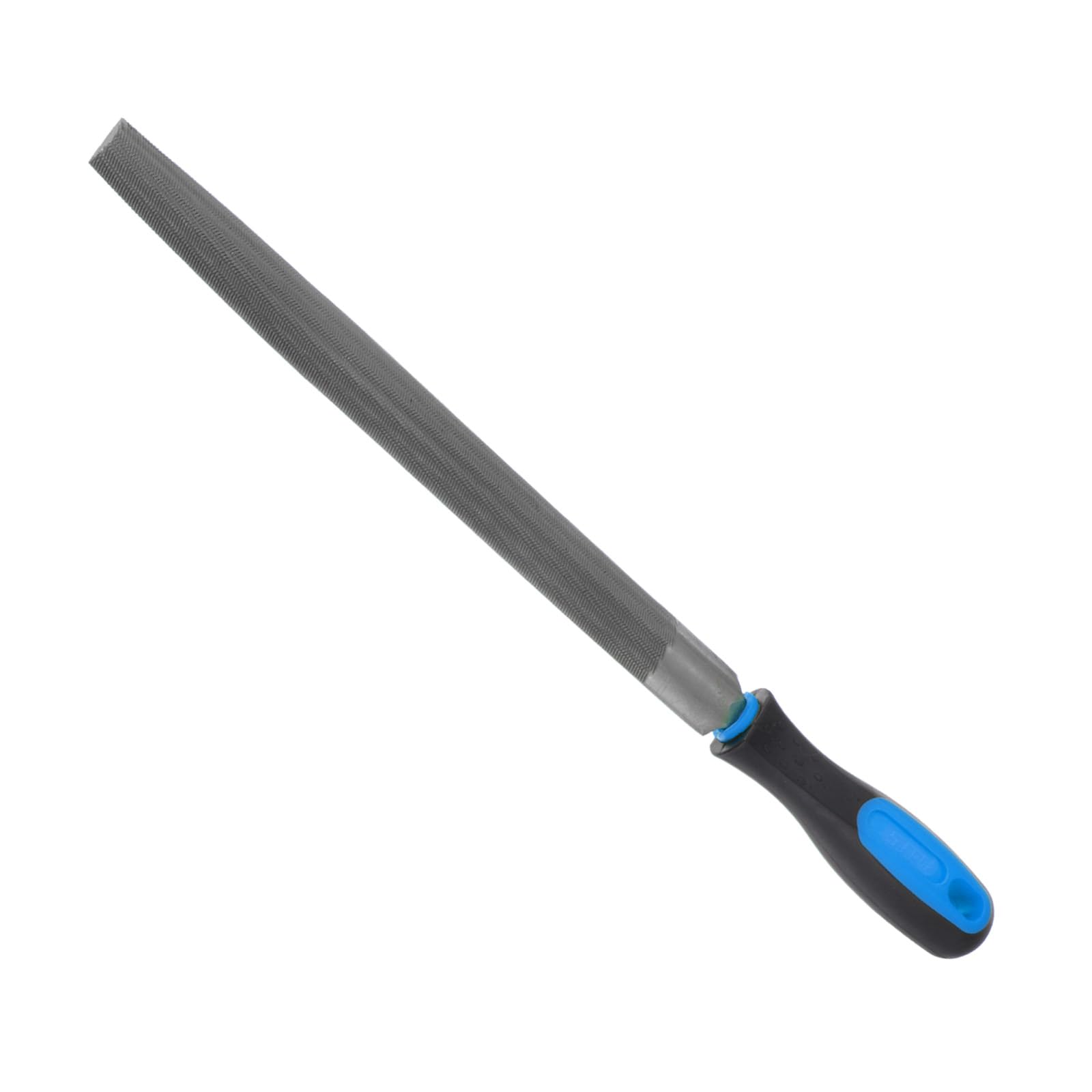 CoCud Metal Half-Round File, 10" Blade Length, High Carbon Hardened Steel Cut Mill Hand Rasp with Non-Slip Handle Blue - (Applications: for Wood, Metal, Plastic)