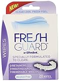 Fresh Guard Wipes Specially Formulated for Retainers Mouthguards and Removable Braces, 20 Count