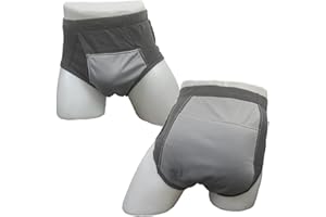 Men's Washable Incontinence Shorts Open Underwear Adults Patient Reusable Breathable Pant Diapers for Adults Prostate 500ml (