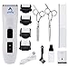 PATPET Pet Grooming Clippers,Rechargeable LiFePO4 Battery USB Cordless Dog Grooming Kit,Low Noise Electric Hair Trimming Clippers Set for Small Medium Large Dogs Animals (White)