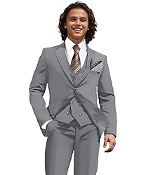 Mens Gray Suits 3 Piece Suit Set Slim Fit Suits for
